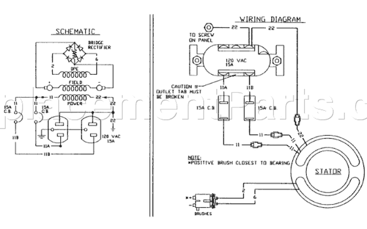 Page B Diagram and Parts List for 9882-0  Briggs and Stratton Generator